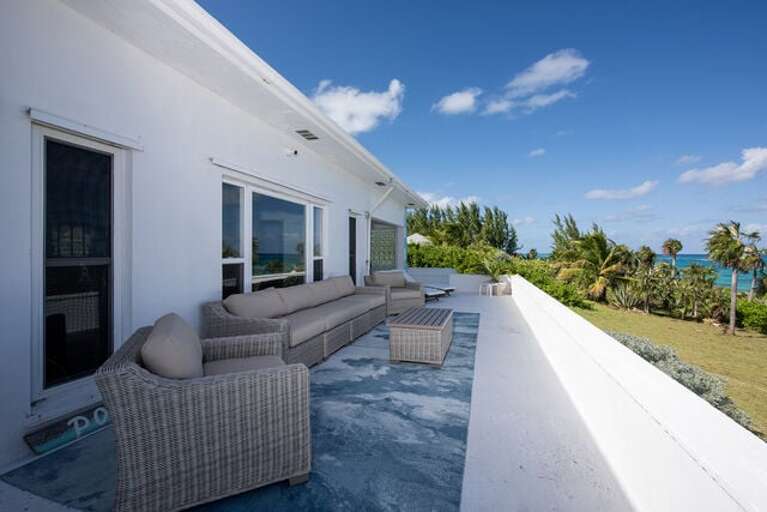 Aqua Vista's patio with sweeping ocean views.