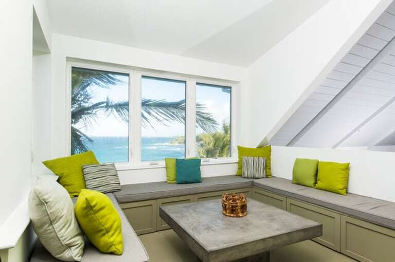 The ocean view rec room/third bedroom on the second floor of Sunrise Villa.