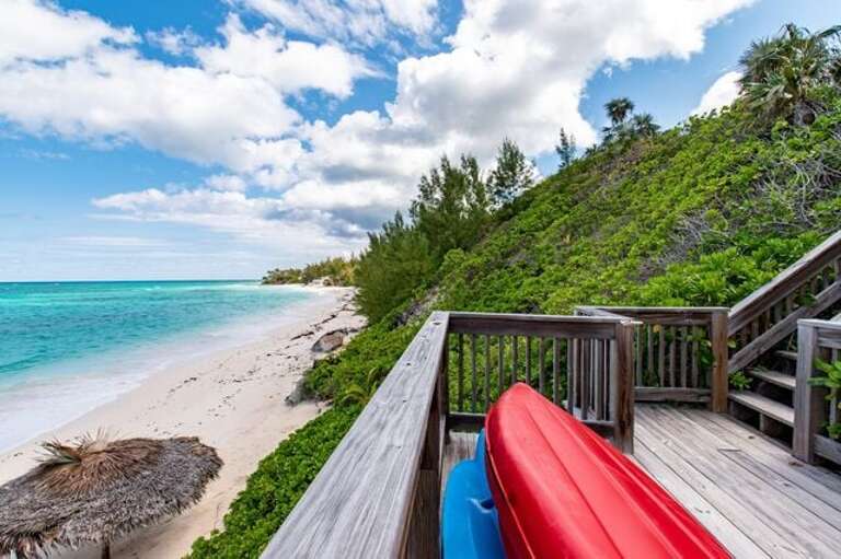 View from Sunset Villa, kayaks for you to enjoy