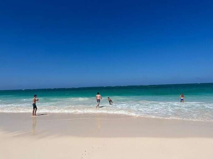 Come play on our pink sand beach!