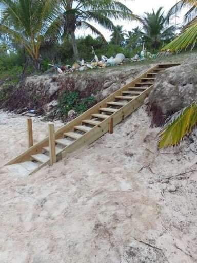 Our new stairs to the beach, just completed!
