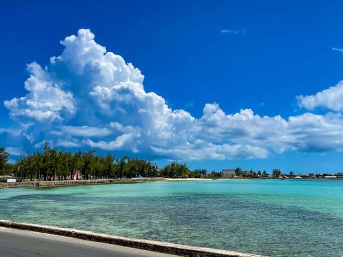 The main town of Governors Harbour, steps from the property.