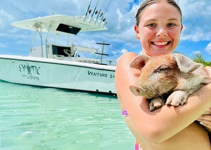 Swimming with the pigs