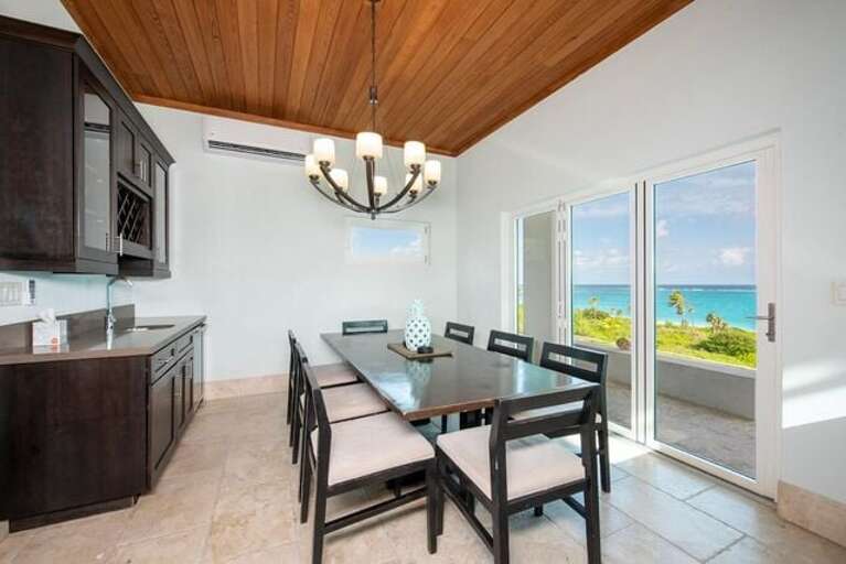 The dining room with ocean views.