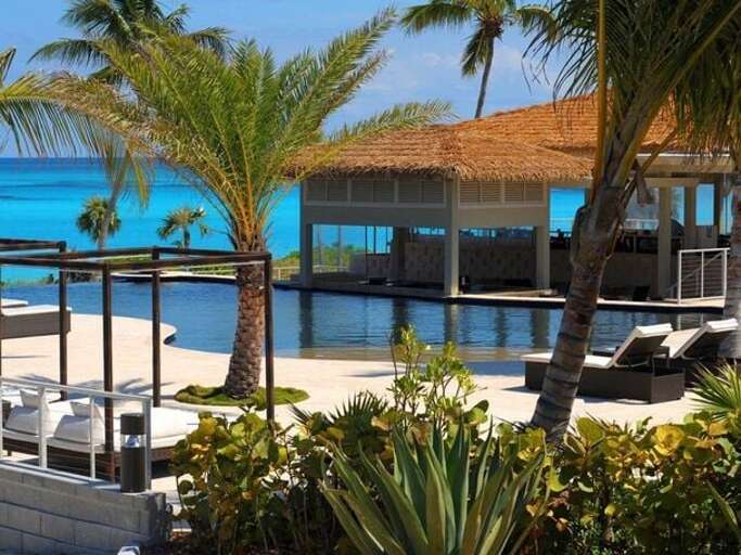 Sky Beach Club pool, restaurant, and pool bar