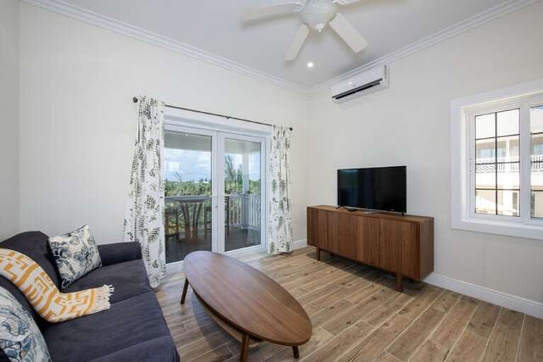 Living space with ocean views.