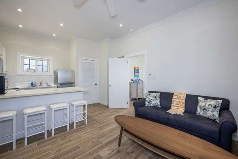 Simple Life Cottage living room and kitchen.