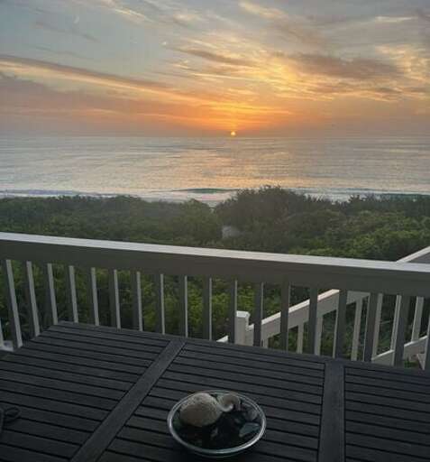 Coffee and sunrise on the deck.