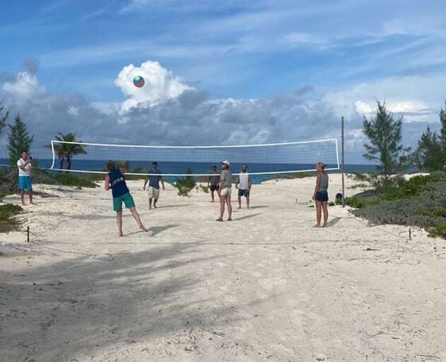 Our beach volleyball court!