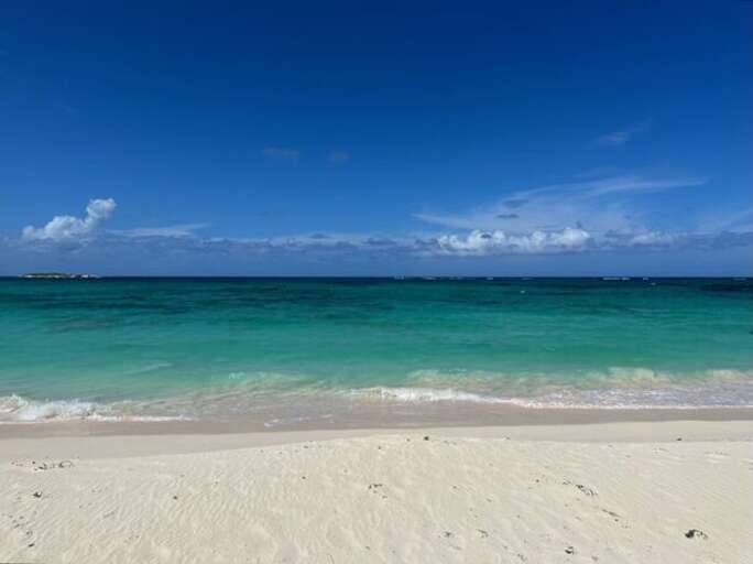 Double Bay Beach, a 2-mile-long pink-sand beach. Double Bay Beach, a 2-mile-long pink-sand beach.