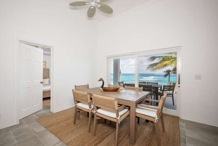 Dining Area with door to patio and stunning ocean views. Dining Area with door to patio and stunning ocean views.