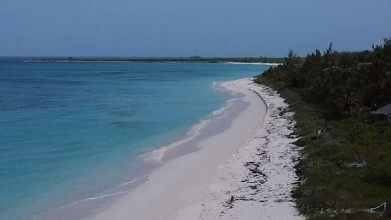 Our beach facing south.  2 1/2 miles of pink sand.