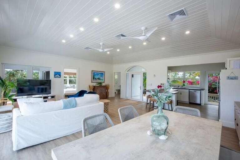 Open concept with lovely island décor.
