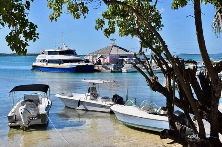 View of Government Dock with the “Bohengy” Ferry Service from Nassau.