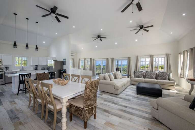 Open floor plan upstairs with views of the Atlantic Ocean.