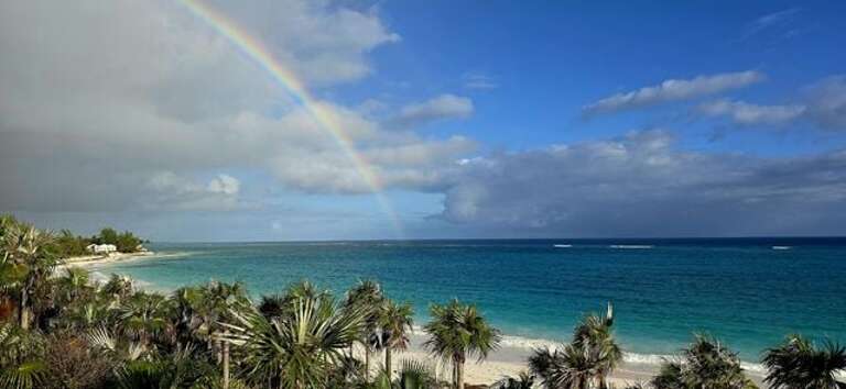 Rainbow over our beach. Rainbow over our beach.