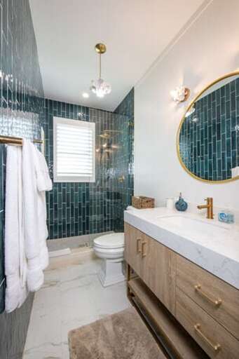 Guest bath with walk-in shower.