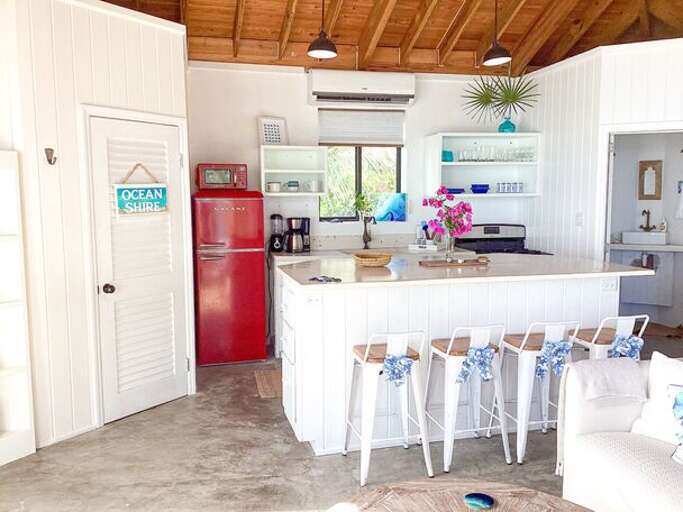 Cottage One has a fully equipped kitchen.