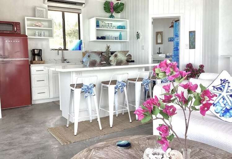 Cottage One has a fully equipped kitchen.