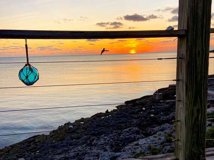 View of sunset off deck.