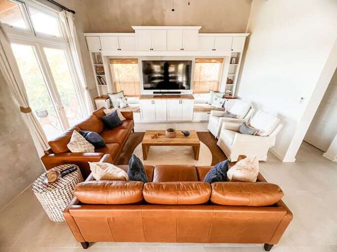 Custom Entertainment Center with books and games