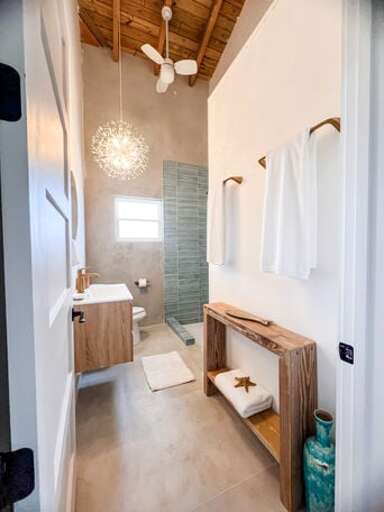 Primary Bath with walk in shower.