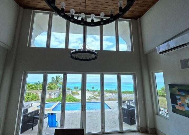 View of pool from the great room.