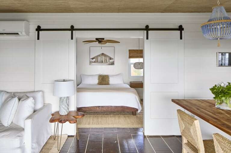 Wanderlust Bungalow: Living area looking in to bedroom.