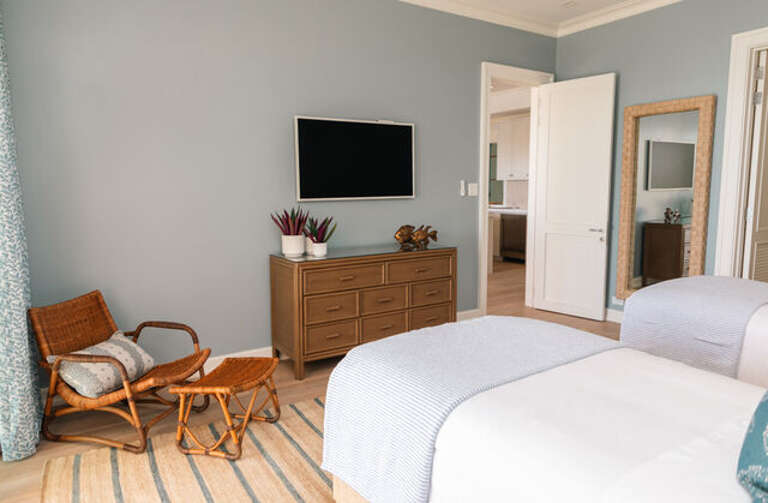 Bedroom with two twin beds.