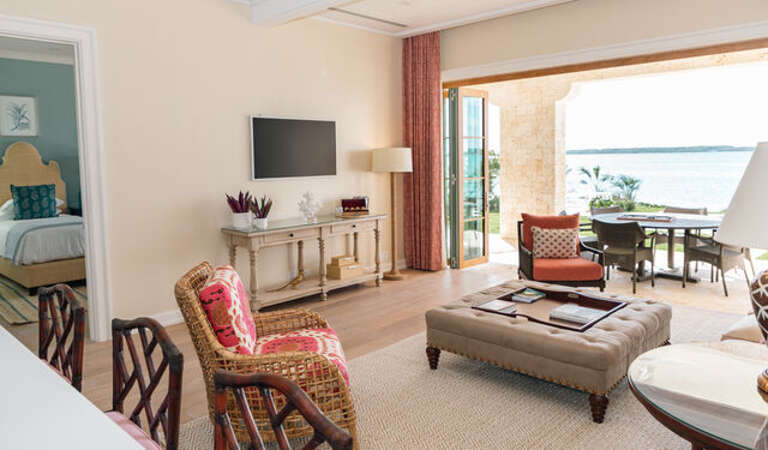 Living area and covered porch.