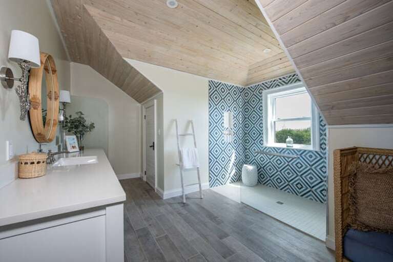Upstairs bath with walk-in shower.