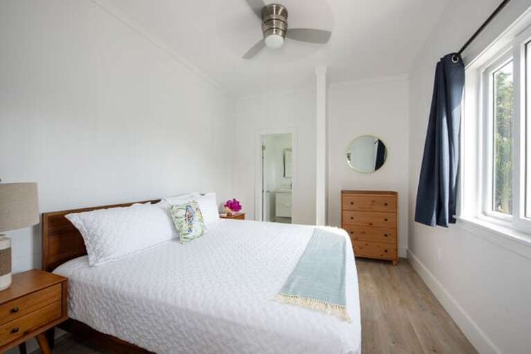 Bedroom with king size bed.