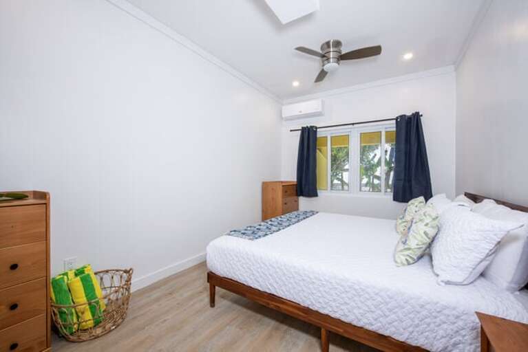 Bedroom with king size bed.