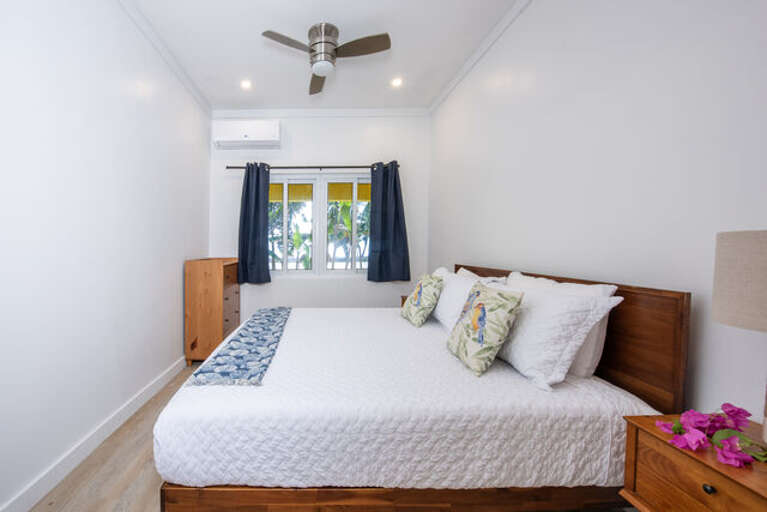 Bedroom with king size bed.