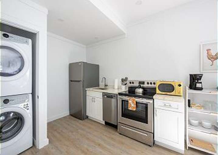 Kitchen and laundry.