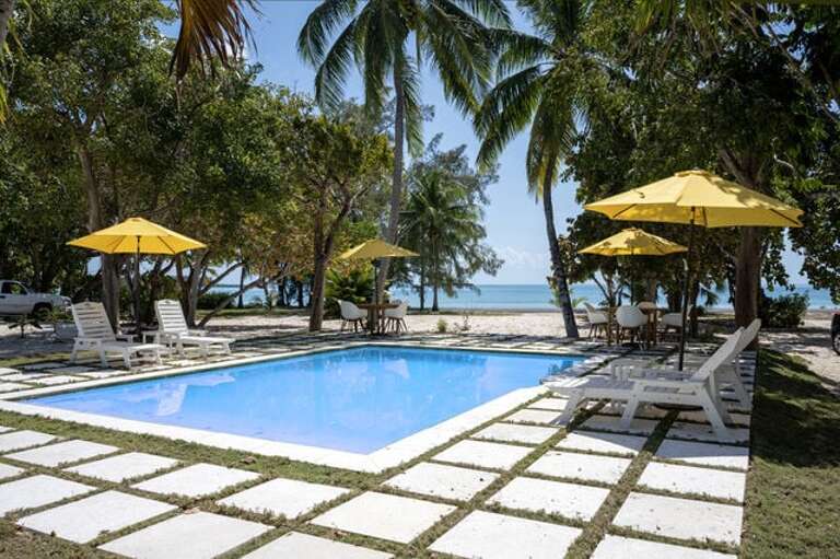 Pool with plenty of outdoor seating.