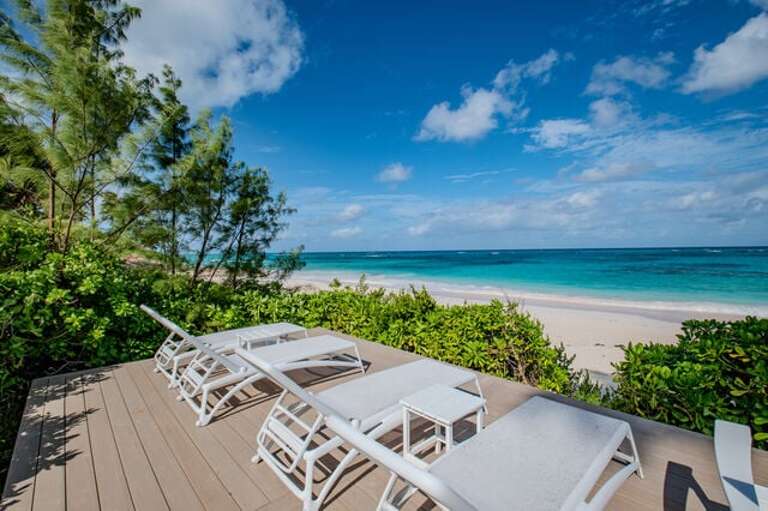 Oceanfront lounge deck.