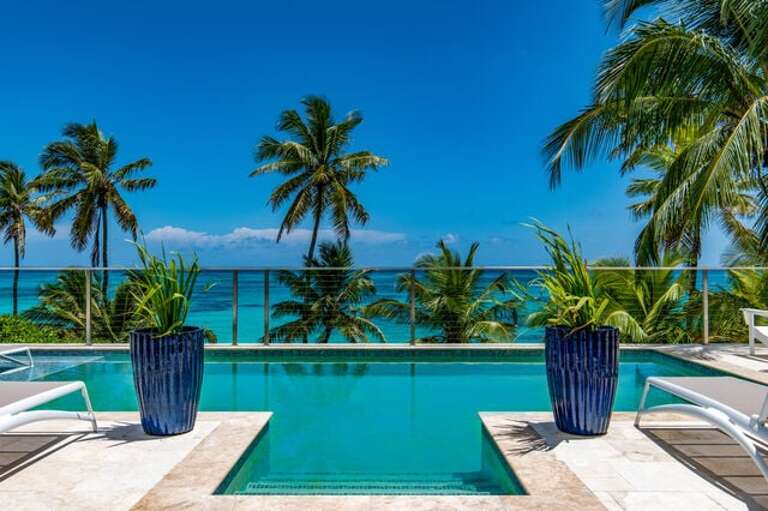 View from our beachfront pool.