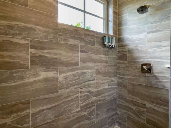 Walk-in shower.