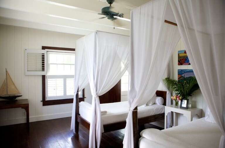 Bedroom with two twin beds.