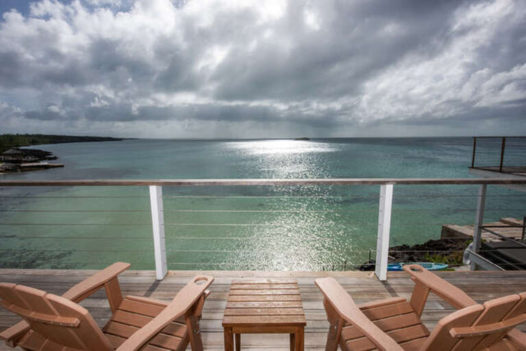 Spacious outdoor deck overlooking the sea.