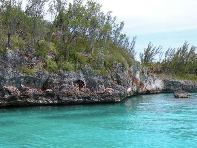 The island is dotted with small caves, great for diving or exploring.