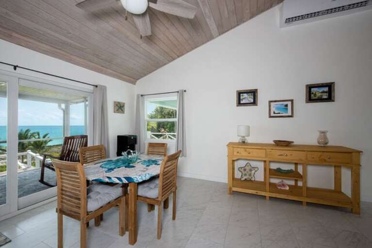 Dining area with ocean views.