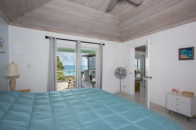 Master bedroom has private access to patio