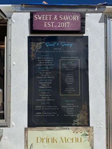 Sweet and Savory menu.