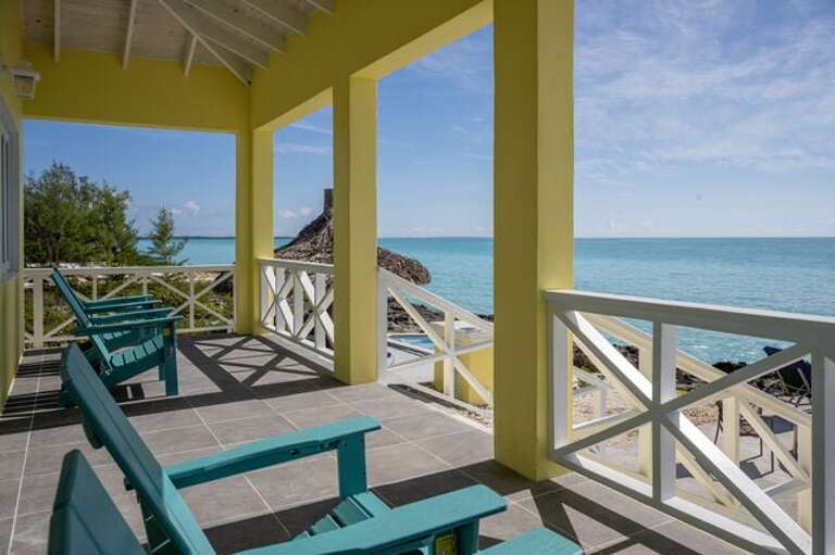 Guest Cottage front porch with spectacular ocean views.