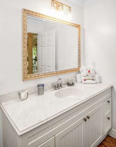 Bath with shower/tub combination.