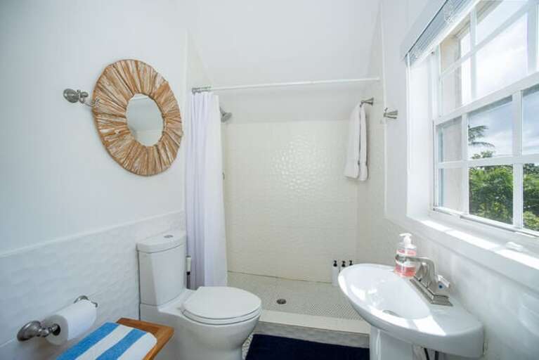 Master bath with walk-in shower.