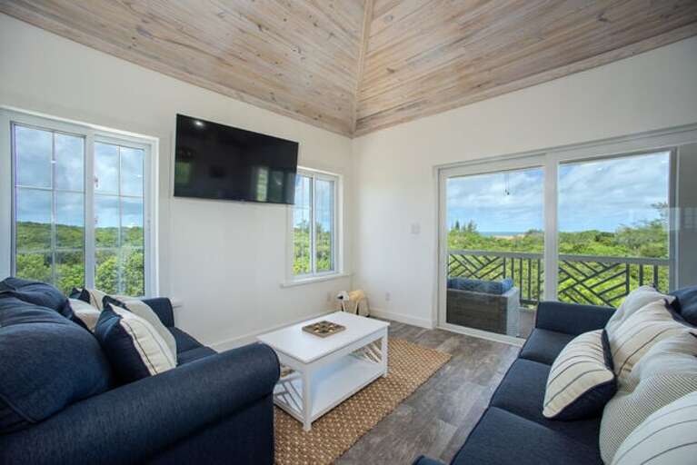 Southern Comfort's main living area is on the top floor with beautiful views of the Caribbean Sea.