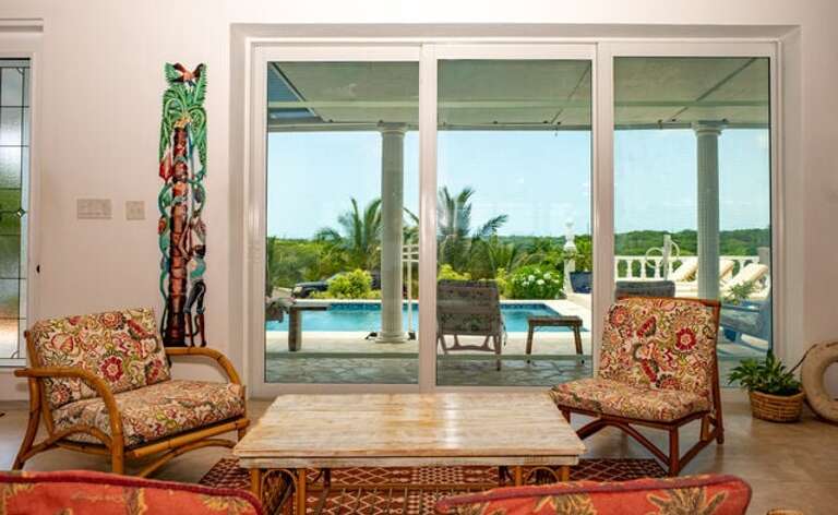 Second sitting area overlooking the pool.